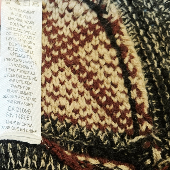 Open Front Long Knit Cardigan in Burgundy - Picture 9 of 15